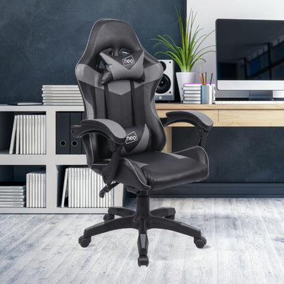 Neo Grey Leather Mesh PC Gaming Office Chair