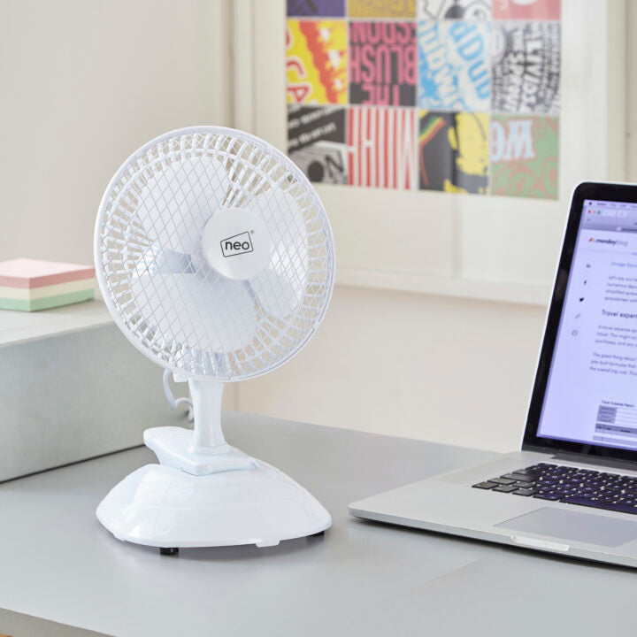 Neo Mini Clip Base Mount Desk Fan  White