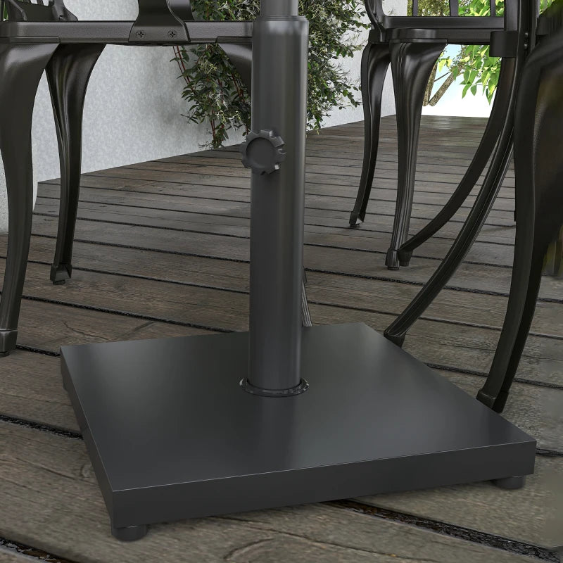 Cement Outdoor Garden Square Parasol Base Black