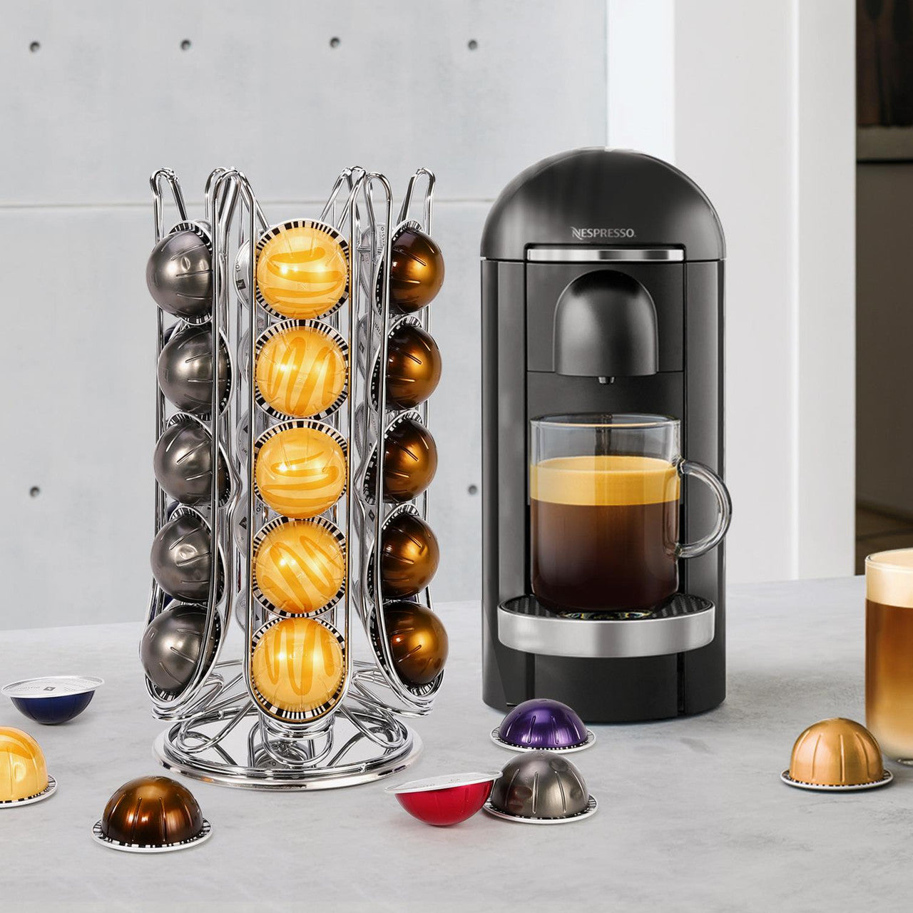 30 Coffee Pod Holder Rotating for Nespresso Vertuo Vertuoline Capsules