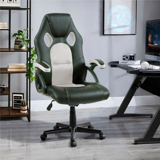 Neo White/Black Leather Mesh PC Gaming Office Chair