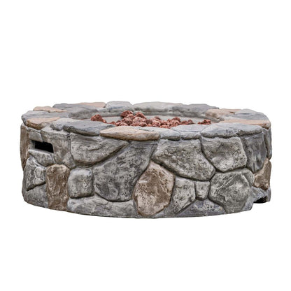 Garden Small Gas Fire Pit, Outdoor Heater with Lava Rocks & Cover