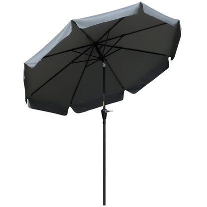 2.66m Patio Umbrella Garden Charcoal Grey