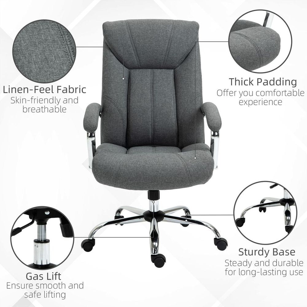 High Back Home Office Chair Computer Desk Chair w/ Arm, Swivel Wheels, Grey