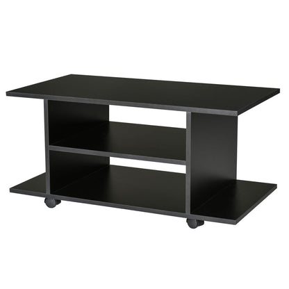 Mobile TV Stand Bookshelves in Black