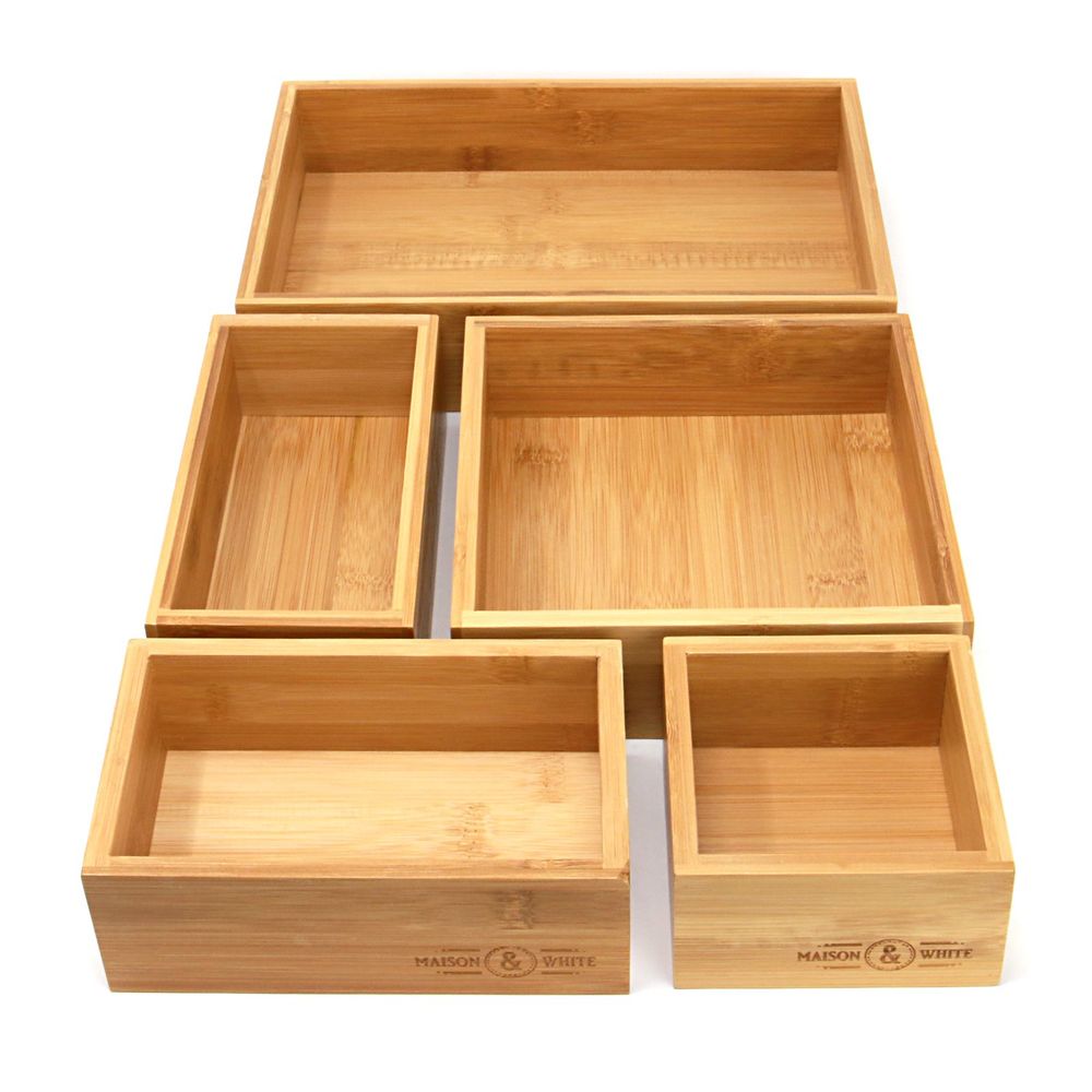 Bamboo Drawer Organiser - 5 Piece | M&W