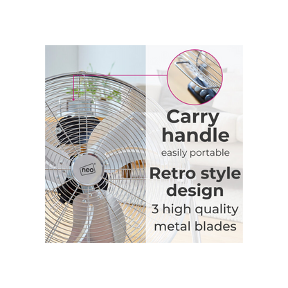 Neo High Velocity Chrome Metal Floor Freestanding Fan  20 Inch