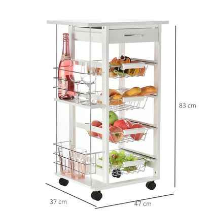 MDF Multifunction Kitchen Island Trolley White