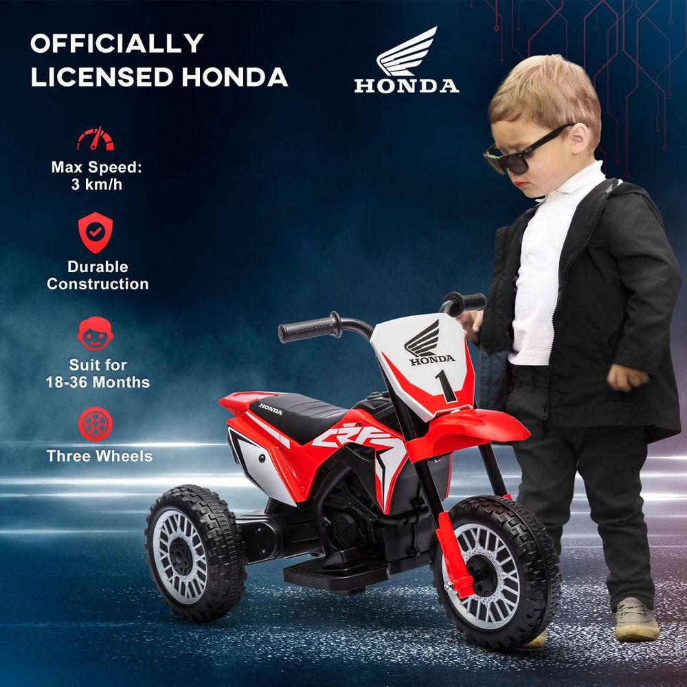 Honda CRF450RL Licensed 6V Kids Electric Motorbike with Horn - Red