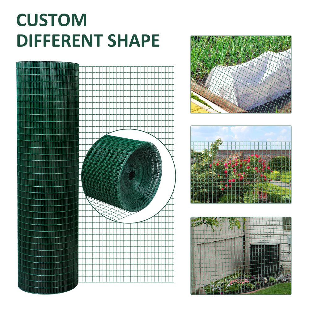 PVC Coated Welded Wire Mesh Chicken Poultry Aviary Fence Run Hutch Pet PawHut