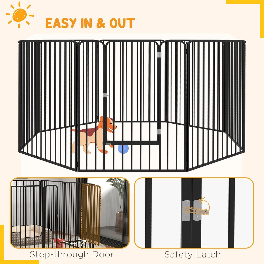 PawHut 100cm 8 Panels Heavy-Duty Dog Playpen for Small, Medium Dogs