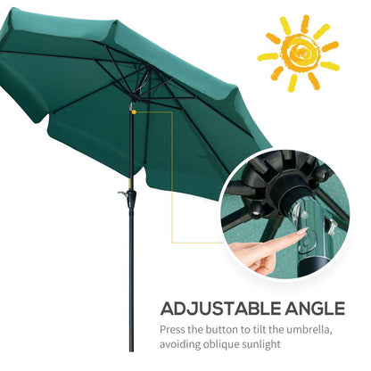 2.66m Patio Umbrella Garden Green