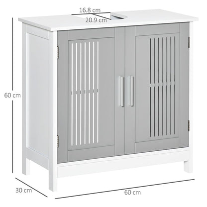 Modern Under Sink Cabinet with 2 Doors, Bathroom Vanity Unit, White