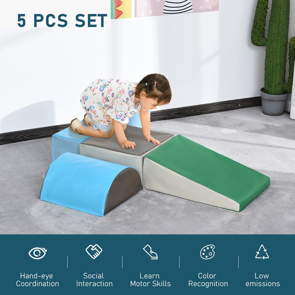 5 Piece Soft Safe Foam Playset Climb and Crawl Activity Toy for Toddler