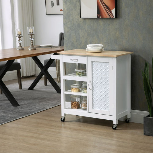 Kitchen CartUtility Kitchen Island with Storage Drawer, White