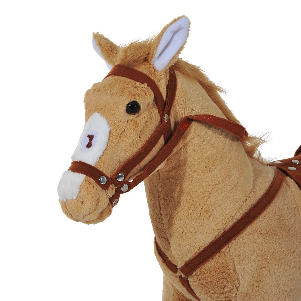 HOMCOM Children Standing Horse Plush Soft Ride On Toy Pony Kids Game Play