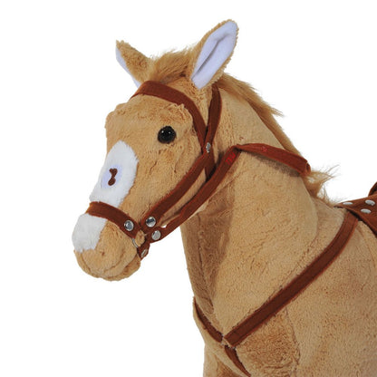 HOMCOM Children Standing Horse Plush Soft Ride On Toy Pony Kids Game Play