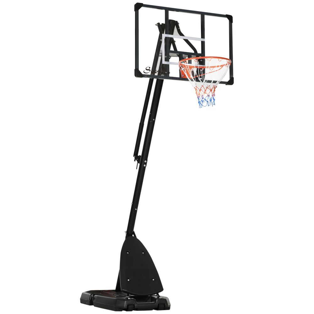 Adjustable Basketball Hoop with Weighted Base, Wheels, 2.4-2.9m