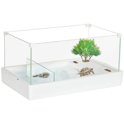 Turtle Tank, Glass Tank w/ Basking Platform, Reptile Habitat