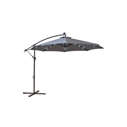 Neo 3M Grey Outdoor Freestanding Parasol with Led Lights