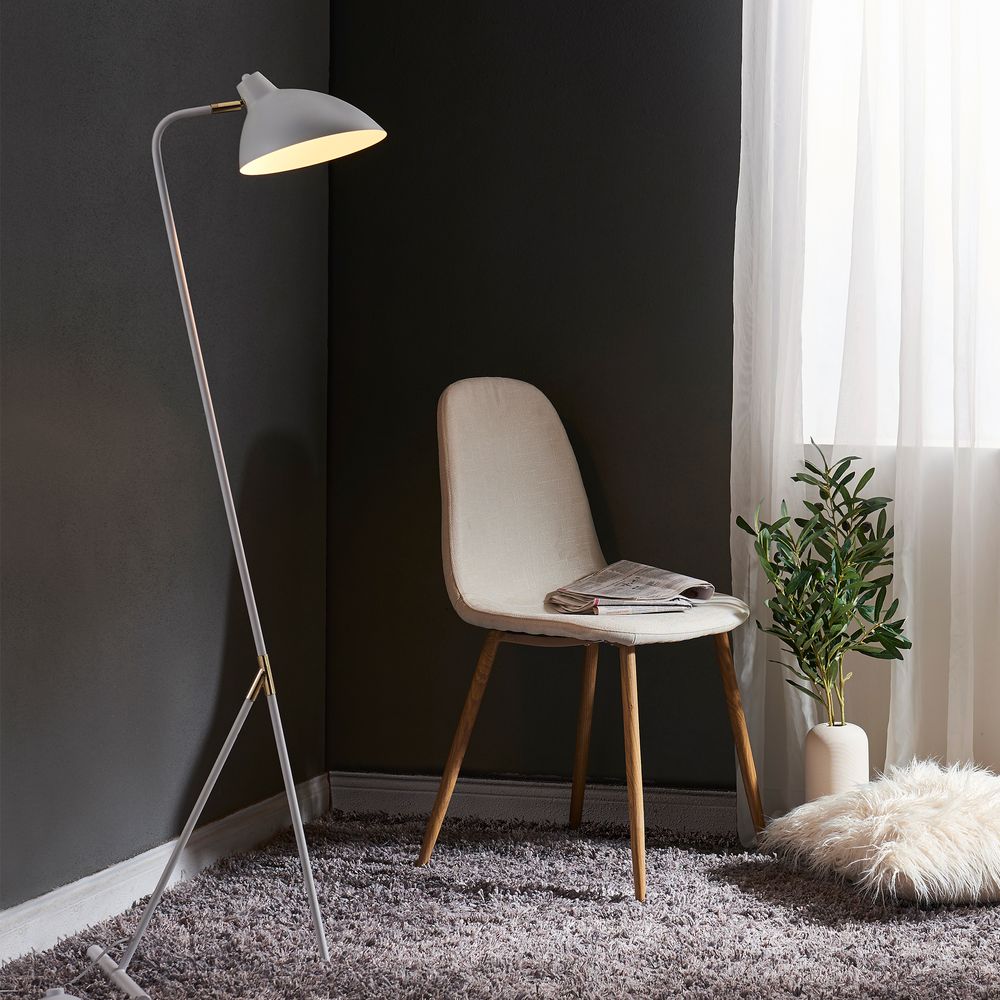 Delicata Monopod Standard Task Floor Lamp, White Reading Spot Light