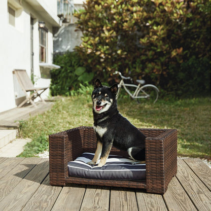 Indoor Outdoor Rattan Cat or Dog Elevated Rattan Bed ST-N10005-UK