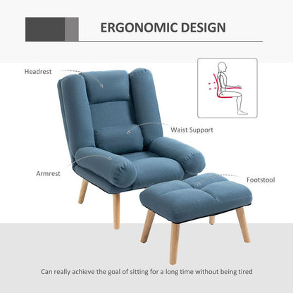 Recliner with Ottoman 3-Position Adjustable Reclining Lounger Sofa Chair