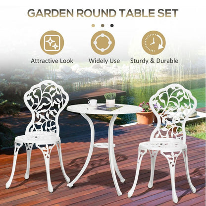 Aluminium Bistro Set Garden Coffee Table Chair Outdoor Dining Set