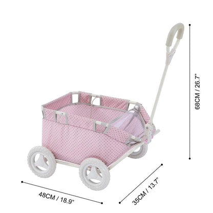 Olivia's Little World Baby Doll Pull Along Wagon Trolley Toy Cart OL-00007