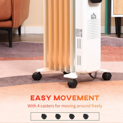 1630W Oil Filled Radiator Portable Electric Heater with LED Display