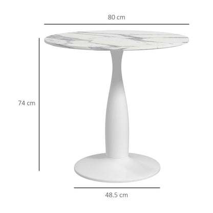 Round Dining Table with Steel Base for Living Room, Dining Room