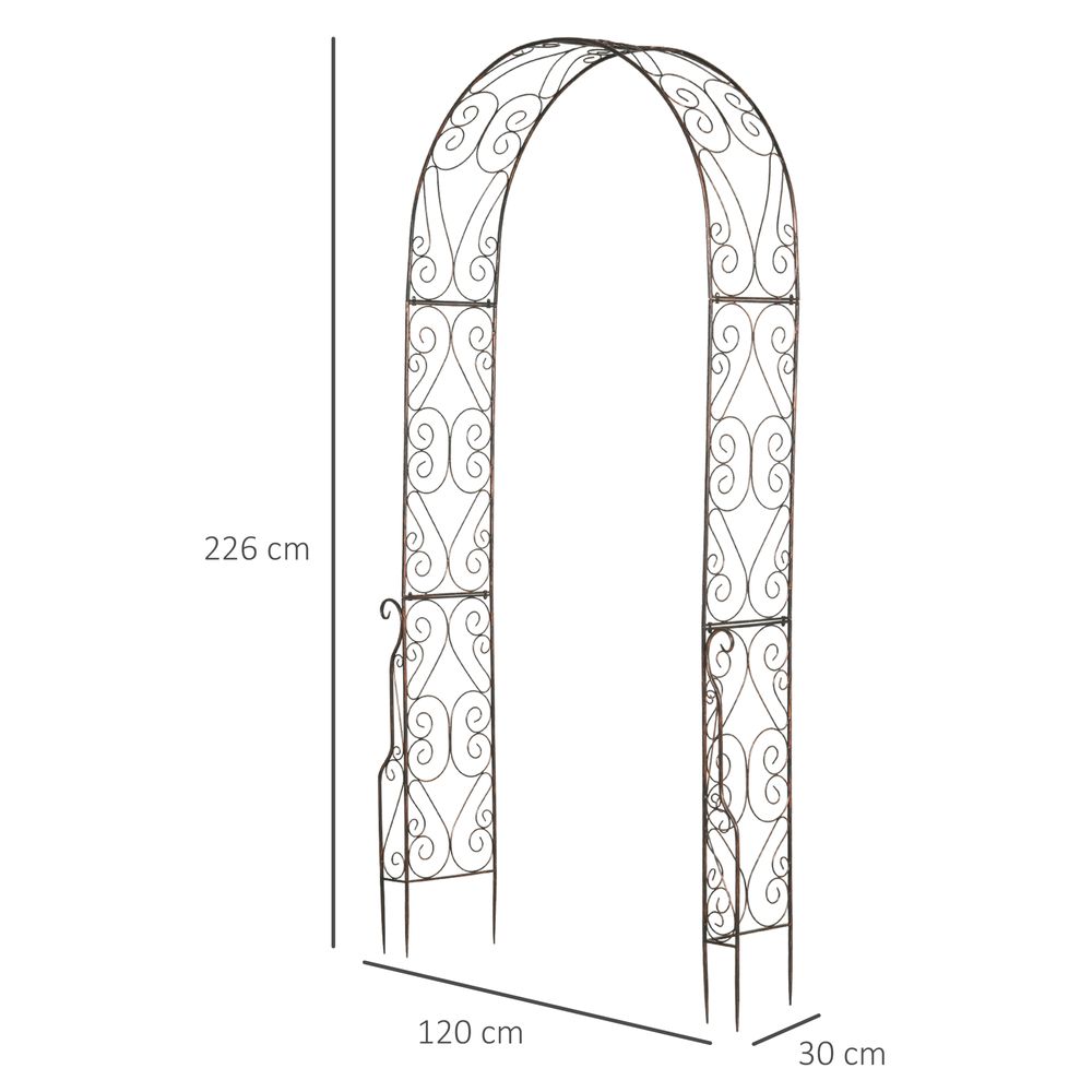 Outsunny Garden Arch, 226H cm, Metal Frame