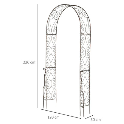 Outsunny Garden Arch, 226H cm, Metal Frame