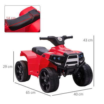 6 V Kids Ride on Cars Electric ATV for 18-36 months Toddlers Red Wine