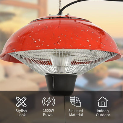 Patio Heater 1500W Electric Aluminium Ceiling Hanging Garden Light Lamp