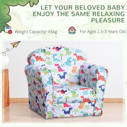 Children's Armchair Kids Sofa Tub Chair Seat Cartoon Flannel Wooden Non-slip