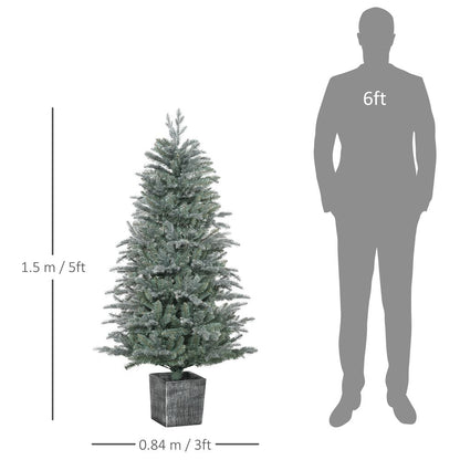 5ft Artificial Christmas Tree Xmas Decoration  Pot Stand and 1140 Tips HOMCOM