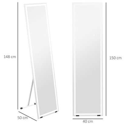 LED Lighted Full Length Mirror Dimmable Full Size Body Mirror for Bedroom