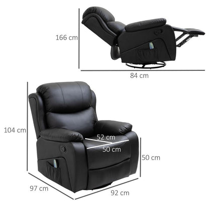 Massage Recliner Chair Manual Reclining Chair with Footrest Remote Black