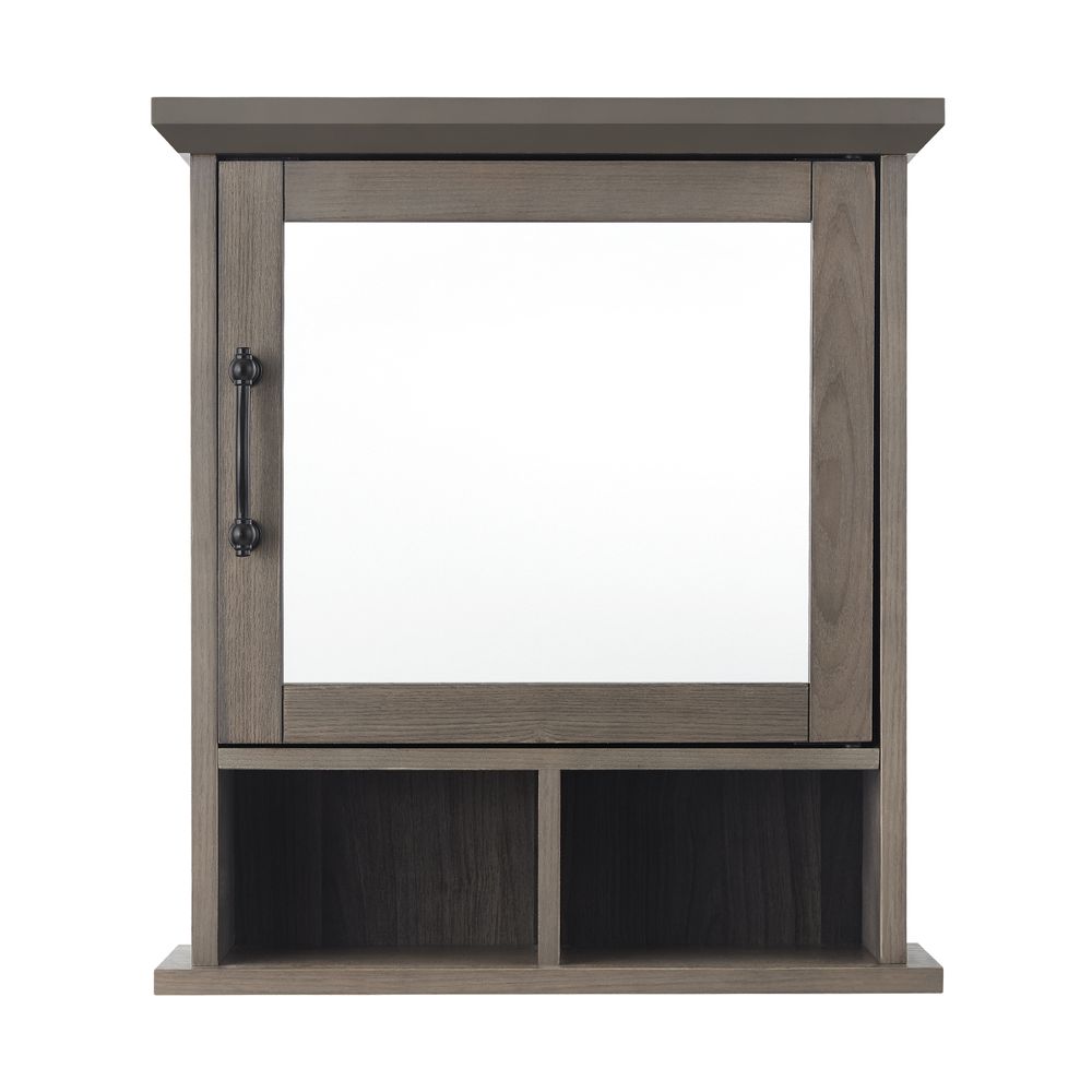 Russell Wooden Bathroom Wall Mirrored Medicine Cabinet Salt Oak