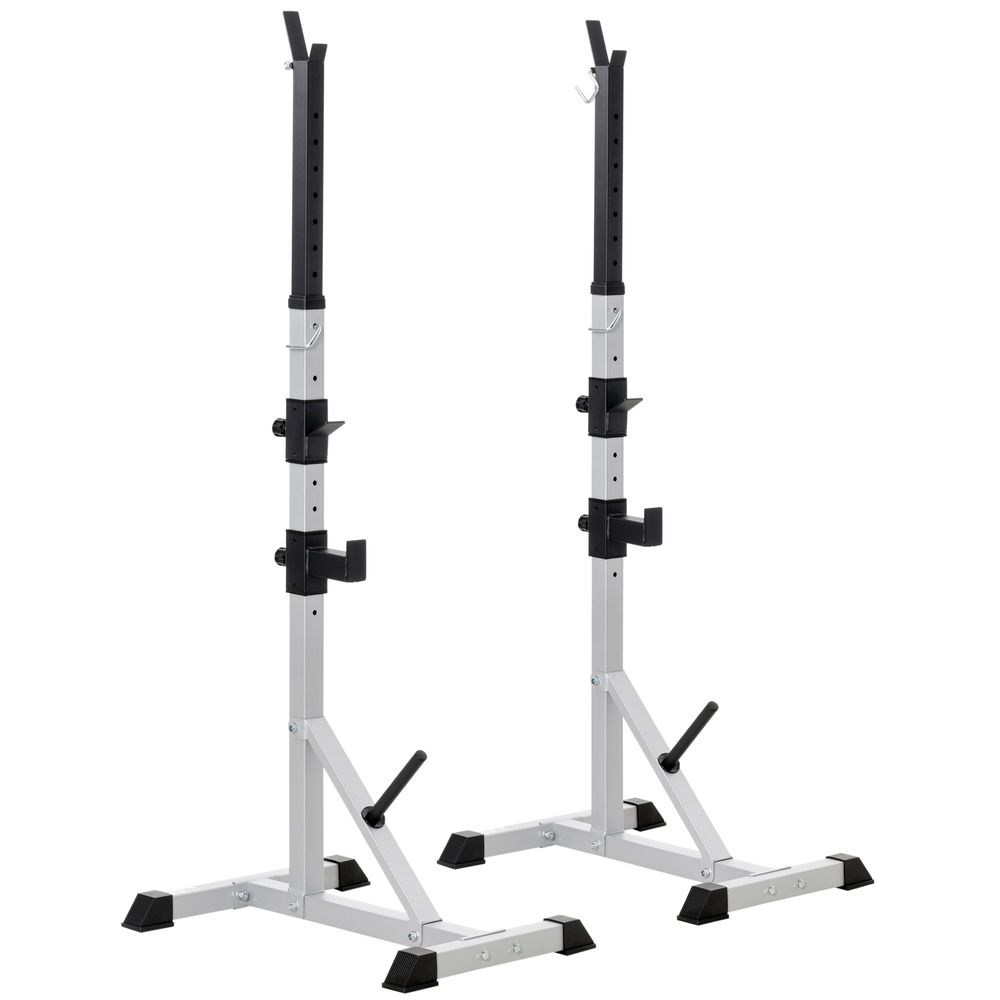 Adjust Pair of Barbell Squat Racks Stand Weight Lifting Bench Press Gym HOMCOM