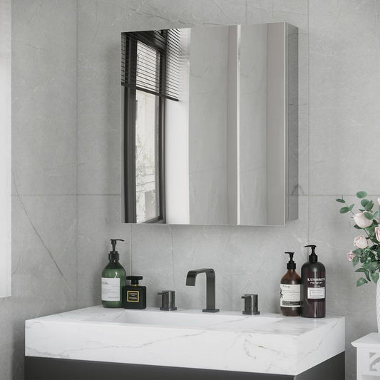 Medicine Cabinet with Mirror, Wall-Mounted Bathroom Mirror Cabinet