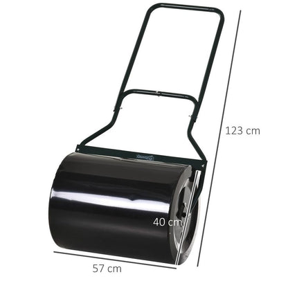 60L Steel Garden Roller Push Pull w/ Fillable Cylinder Water Rolling Drum