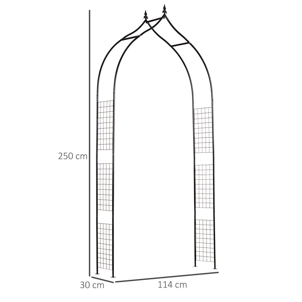 Steel Frame Backyard Pergola for Plants & Trellis Garden Arch Black