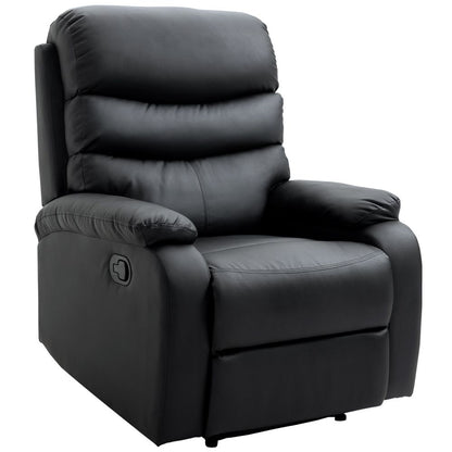 Manual Recliner Chair Armchair for Living Room with Footrest Black