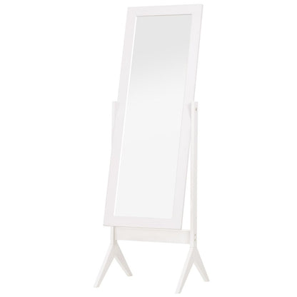 Tall Freestanding Dressing Mirror w/Adjustable Tilt White