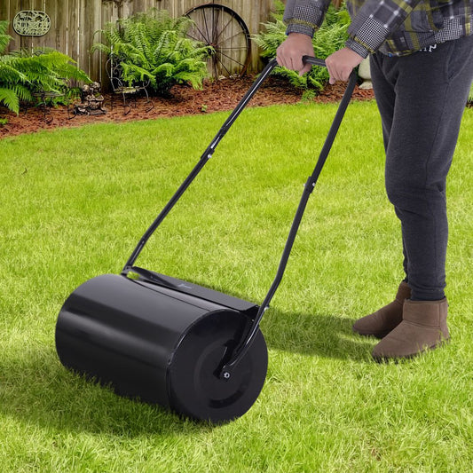 Garden Lawn Roller 38L Steel Push Grass Mower Water Sand Filled Durhand