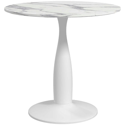 Round Dining Table with Steel Base for Living Room, Dining Room