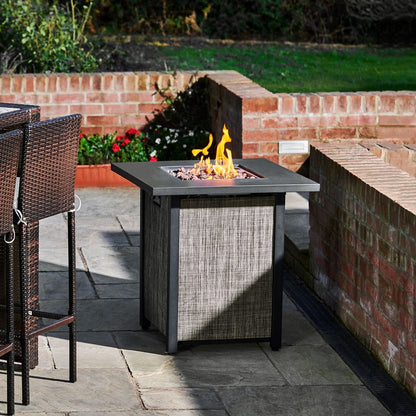 Outdoor Garden Gas Fire Pit Table Heater with Lava Rocks & Cover