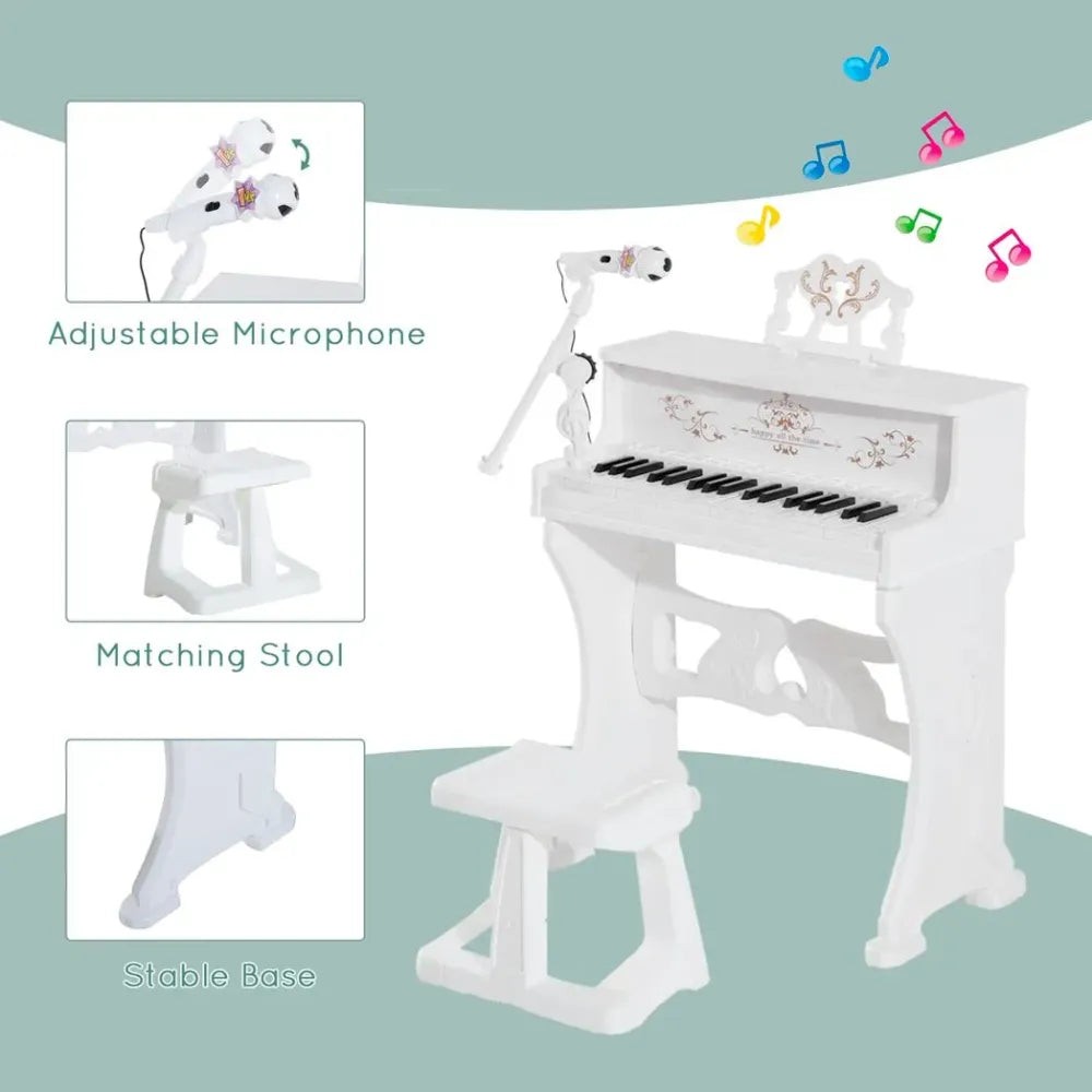 37/32 Key Kids Battery Keyboard Mini Grand Piano Stool Microphone Musical Toy